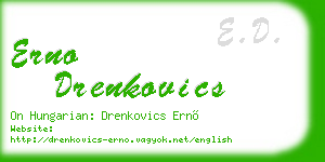 erno drenkovics business card